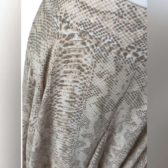 NWT Ann Taylor Snakeskins Chiffon Midi Skirt Beige Tan 12P - Picture 4 of 6